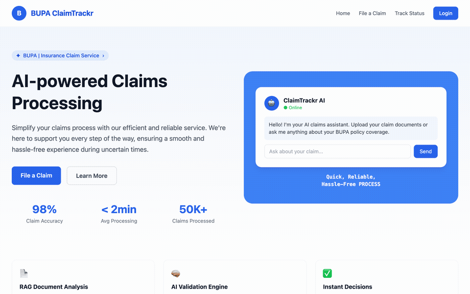 ClaimTrackr demo